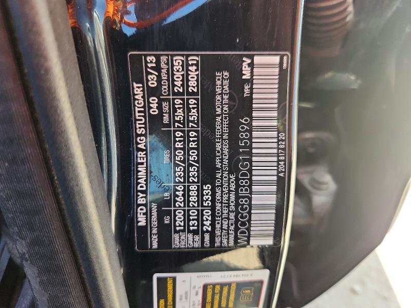 2013 Mercedes-benz Glk მანქანა იყიდება აუქციონზე, vin: WDCGG8JB8DG115896, აუქციონის ნომერი: 67564036