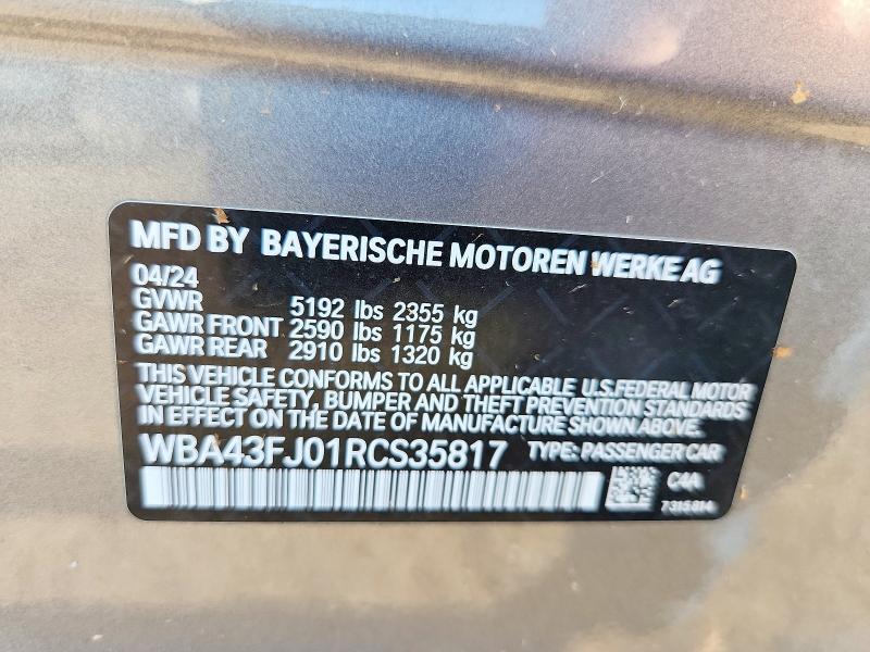 Продажа на аукционе авто 2024 Bmw 530, vin: WBA43FJ01RCS35817, номер лота: 69485986
