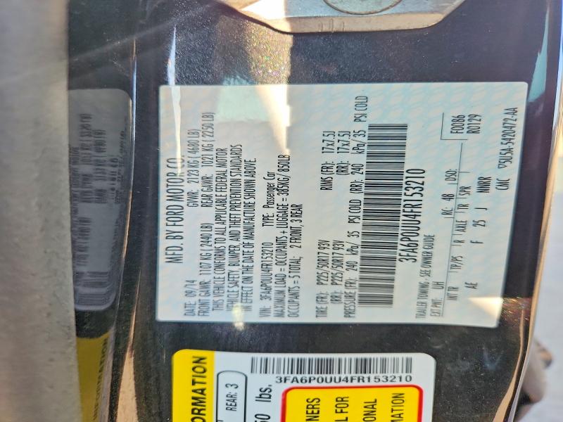 Aukcja sprzedaży 2015 Ford Fusion, vin: 3FA6P0UU4FR153210, numer aukcji: 66935686