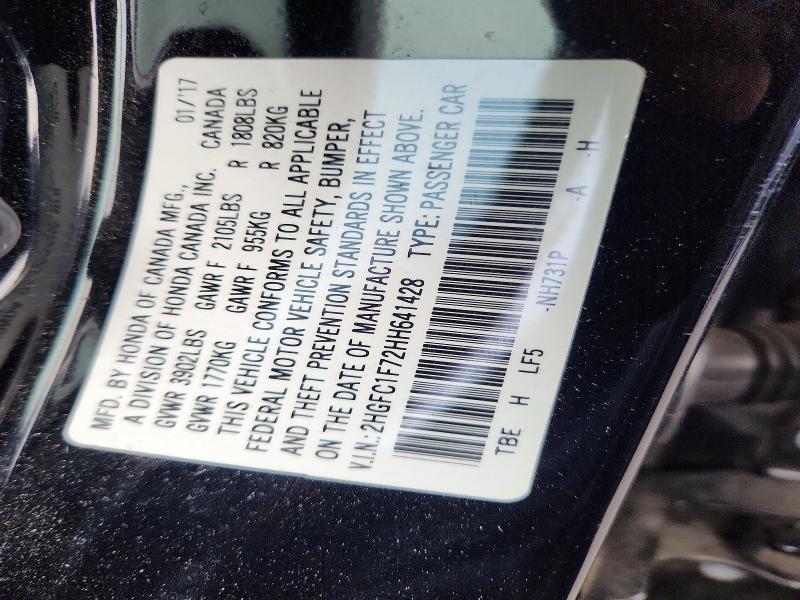 Aukcja sprzedaży 2017 Honda Civic, vin: 2HGFC1F72HH641428, numer aukcji: 68972926