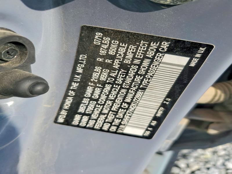 67883376 :رقم المزاد ، SHHFK7H42KU228881 vin ، 2019 Honda Civic مزاد بيع