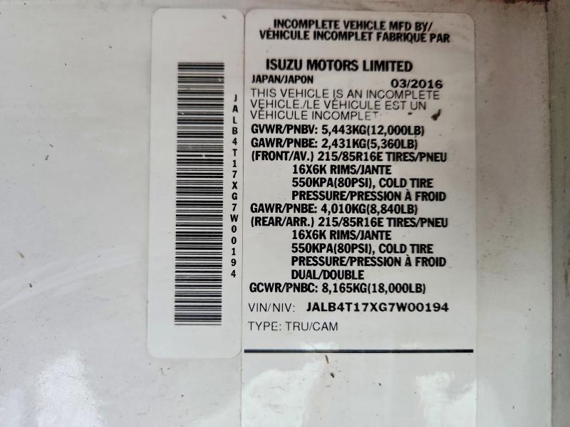 Auction sale of the 2025 Isuzu Reach, vin: JALB4T17XG7W00194, lot number: 64400476