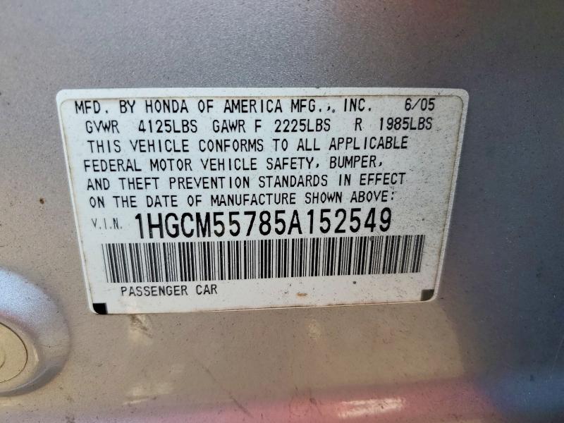 Продажа на аукционе авто 2005 Honda Accord, vin: 1HGCM55785A152549, номер лота: 68826976