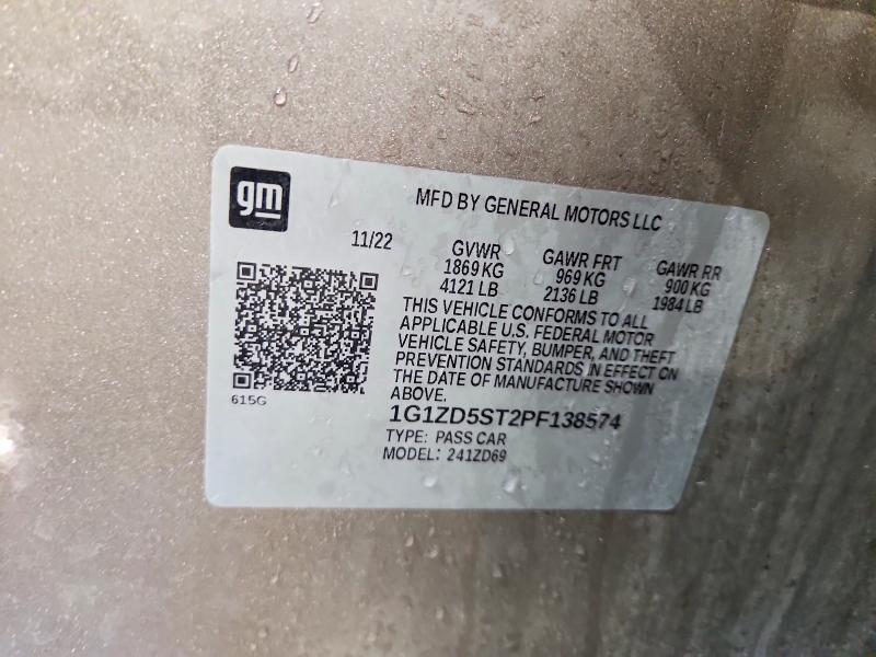 Продажа на аукционе авто 2023 Chevrolet Malibu, vin: 1G1ZD5ST2PF138574, номер лота: 70358616