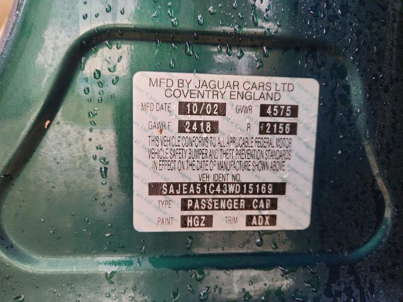 Продаж на аукціоні авто 2003 Jaguar X-type, vin: SAJEA51C43WD15169, номер лоту: 69420286