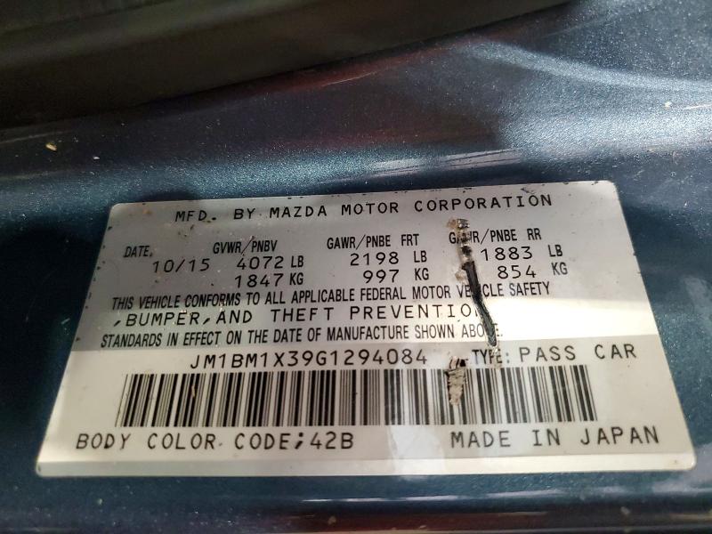 Aukcja sprzedaży 2016 Mazda 3, vin: JM1BM1X39G1294084, numer aukcji: 68542576