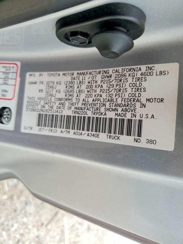 Aukcja sprzedaży 2008 Toyota Tacoma, vin: 5TENX22N18Z511413, numer aukcji: 69442866