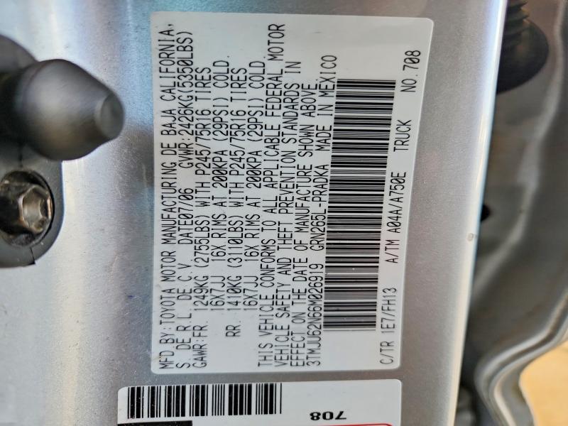 Aukcja sprzedaży 2006 Toyota Tacoma, vin: 3TMJU62N66M026919, numer aukcji: 67975266