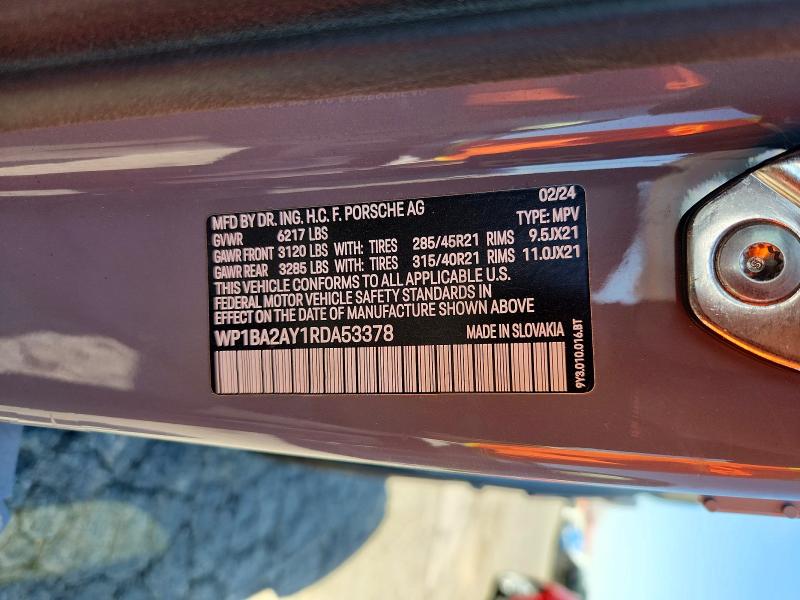 Продаж на аукціоні авто 2024 Porsche Cayenne, vin: WP1BA2AY1RDA53378, номер лоту: 67729886