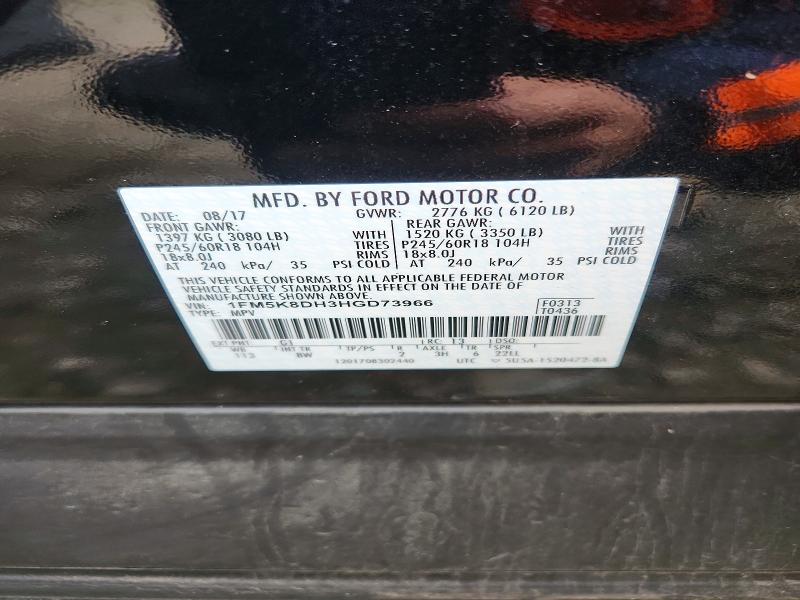 Продажа на аукционе авто 2017 Ford Explorer, vin: 1FM5K8DH3HGD73966, номер лота: 70363736