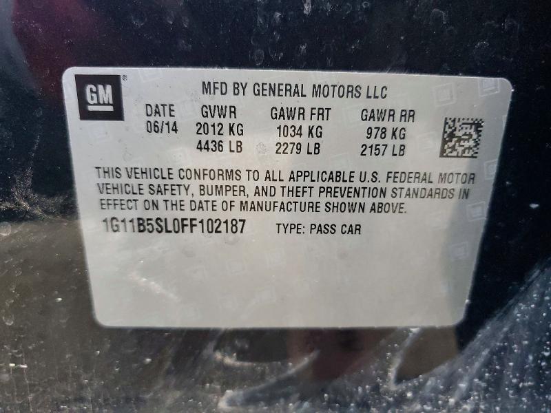 Aukcja sprzedaży 2015 Chevrolet Malibu, vin: 1G11B5SL0FF102187, numer aukcji: 69966396