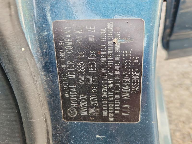 69999786 :رقم المزاد ، KMHDN45D73U555168 vin ، 2003 Hyundai Elantra مزاد بيع