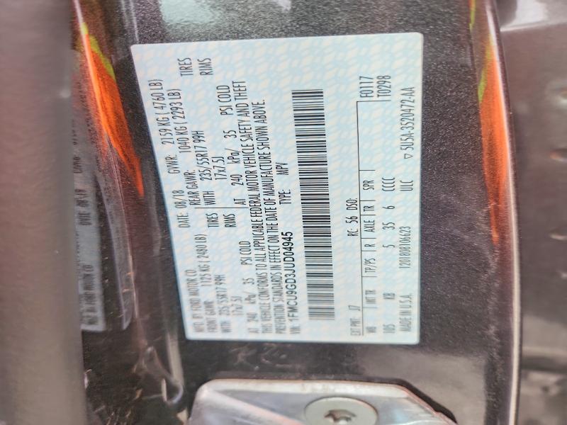 Aukcja sprzedaży 2018 Ford Escape, vin: 1FMCU9GD3JUD04945, numer aukcji: 68636496