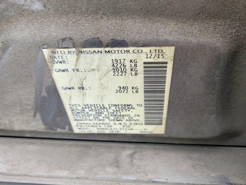 2016 Nissan Altima მანქანა იყიდება აუქციონზე, vin: 1N4AL3AP6GC145390, აუქციონის ნომერი: 69594226