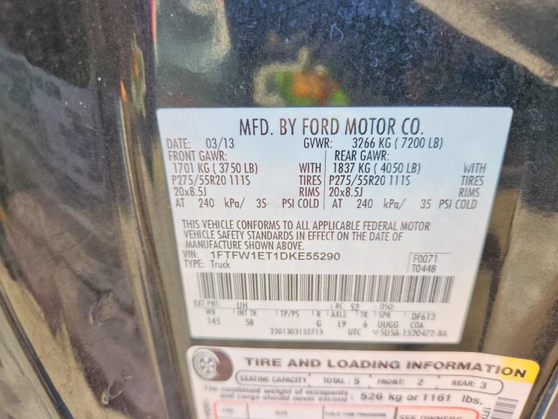 Aukcja sprzedaży 2013 Ford F150, vin: 1FTFW1ET1DKE55290, numer aukcji: 70622706