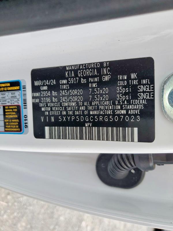 Aukcja sprzedaży 2024 Kia Telluride, vin: 5XYP5DGC5RG507023, numer aukcji: 69458266