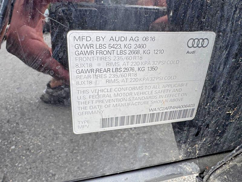 Aukcja sprzedaży 2017 Audi Q5, vin: WA1C2AFP4HA006403, numer aukcji: 69823176