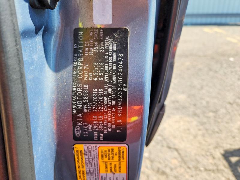 69216496 :رقم المزاد ، KNDMB233486240478 vin ، 2008 Kia Sedona مزاد بيع