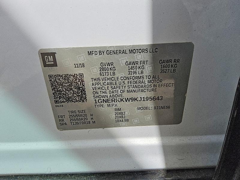 Aukcja sprzedaży 2019 Chevrolet Traverse, vin: 1GNERKKW9KJ195643, numer aukcji: 67426506