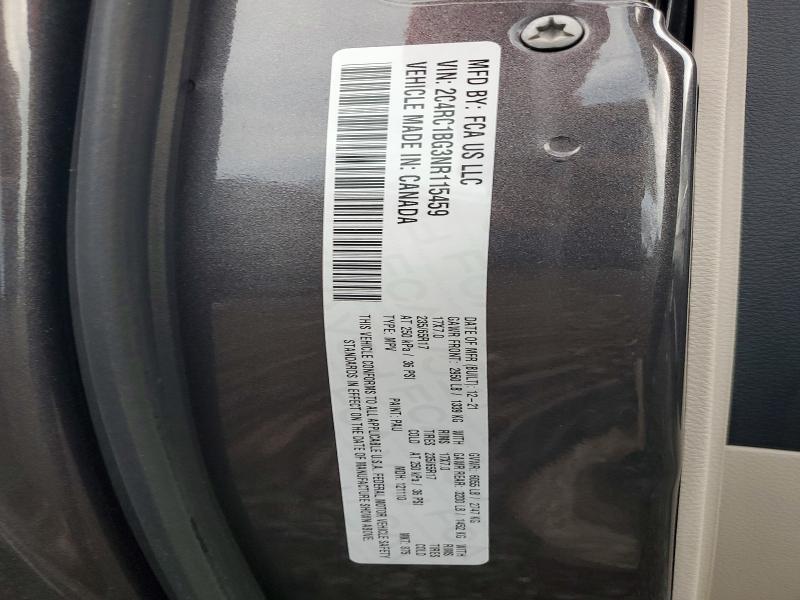Продажа на аукционе авто 2022 Chrysler Pacifica, vin: 2C4RC1BG3NR115459, номер лота: 68094836
