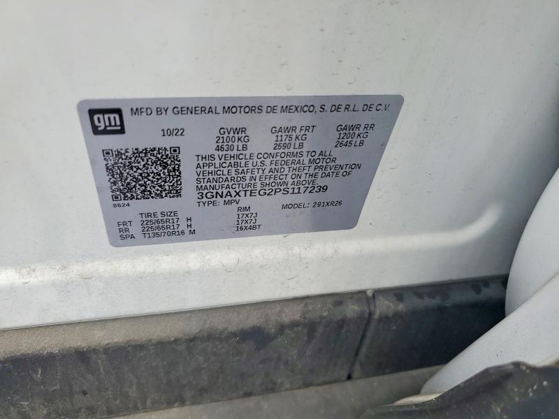 71111566 :رقم المزاد ، 3GNAXTEG2PS117239 vin ، 2023 Chevrolet Equinox مزاد بيع