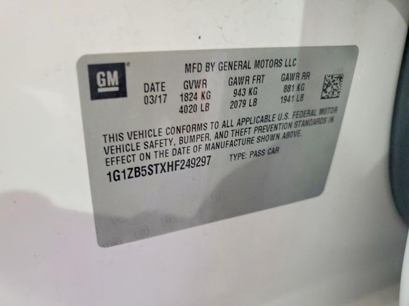 Aukcja sprzedaży 2017 Chevrolet Malibu, vin: 1G1ZB5STXHF249297, numer aukcji: 68664836