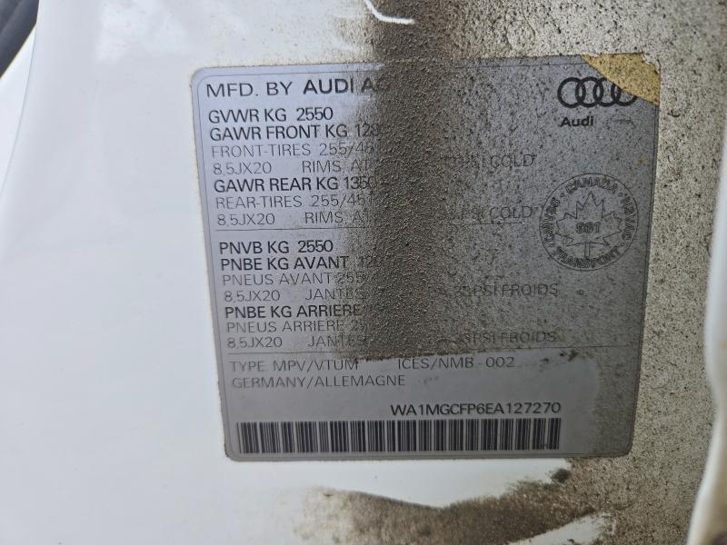 68694386 :رقم المزاد ، WA1MGCFP6EA127270 vin ، 2014 Audi Q5 مزاد بيع
