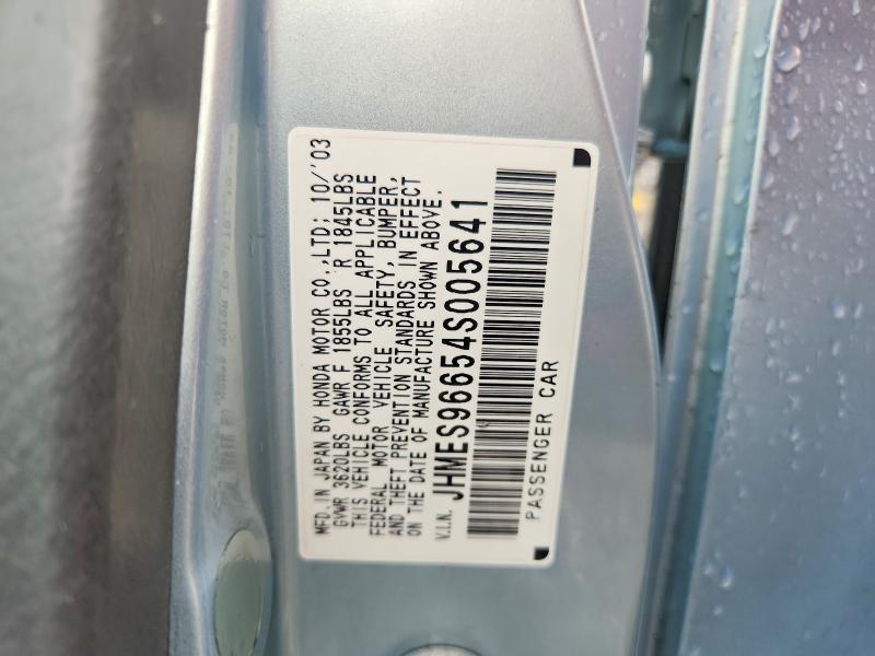 2004 Honda Civic მანქანა იყიდება აუქციონზე, vin: JHMES96654S005641, აუქციონის ნომერი: 70240146