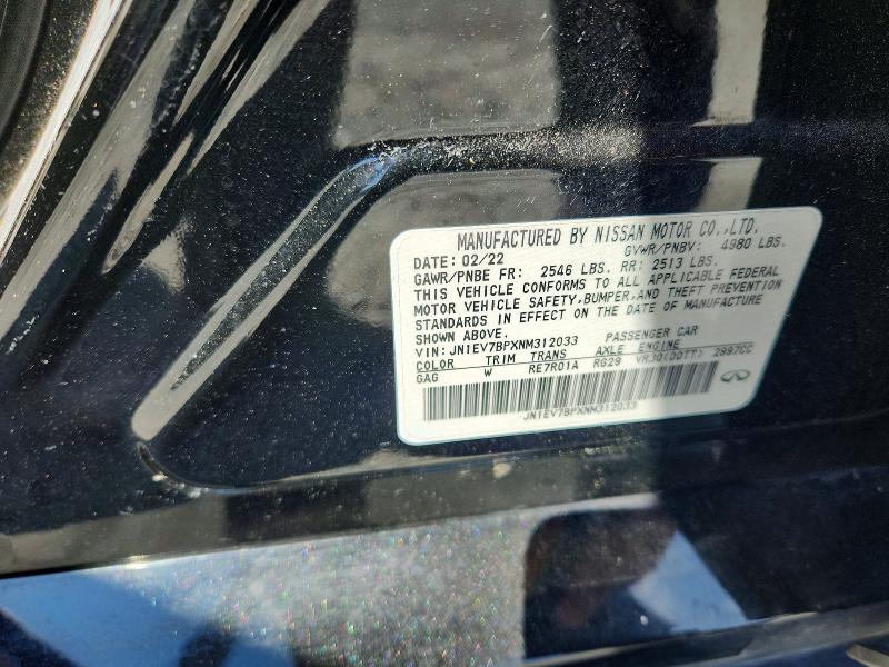 Продажа на аукционе авто 2022 Infiniti Q50, vin: JN1EV7BPXNM312033, номер лота: 68217856
