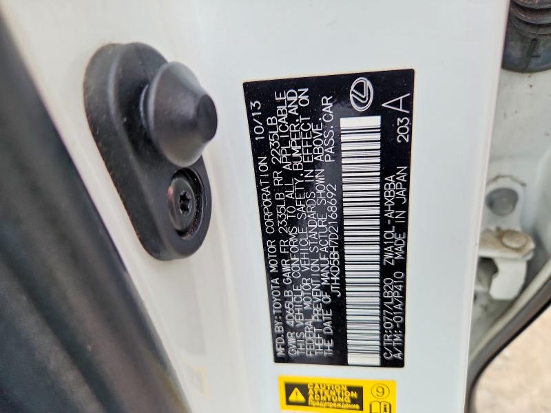 Продаж на аукціоні авто 2013 Lexus Ct, vin: JTHKD5BH7D2168692, номер лоту: 68401456