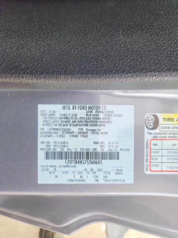 2007 Ford Mustang მანქანა იყიდება აუქციონზე, vin: 1ZVFT84N575260605, აუქციონის ნომერი: 69216836