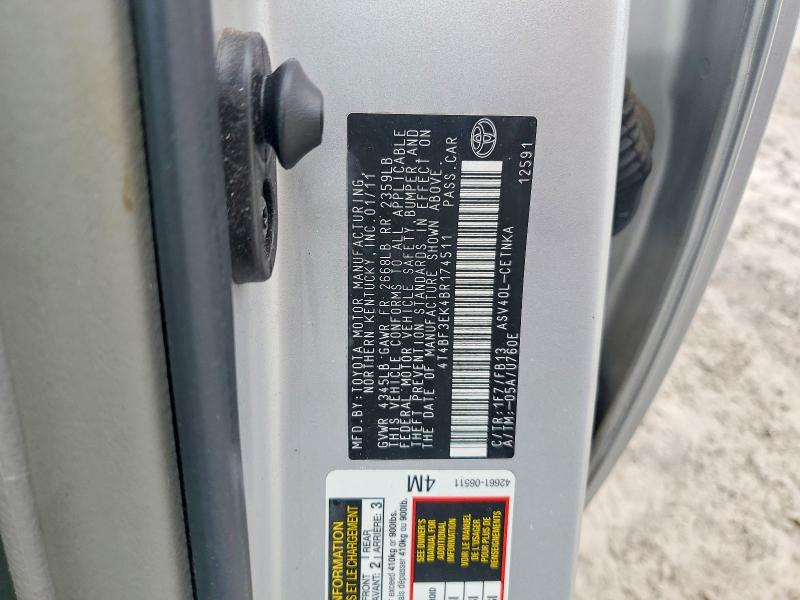 Продажа на аукционе авто 2011 Toyota Camry, vin: 4T4BF3EK4BR174511, номер лота: 70366186