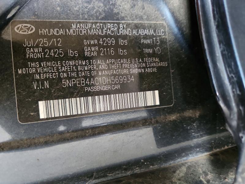 Продажа на аукционе авто 2013 Hyundai Sonata, vin: 5NPEB4AC1DH569934, номер лота: 69381036