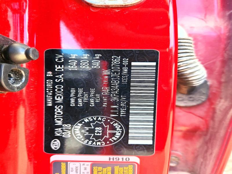 2018 Kia Rio მანქანა იყიდება აუქციონზე, vin: 3KPA34AB1JE107862, აუქციონის ნომერი: 70465886