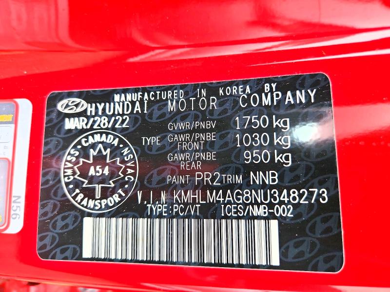 Aukcja sprzedaży 2022 Hyundai Elantra, vin: KMHLM4AG8NU348273, numer aukcji: 67608836