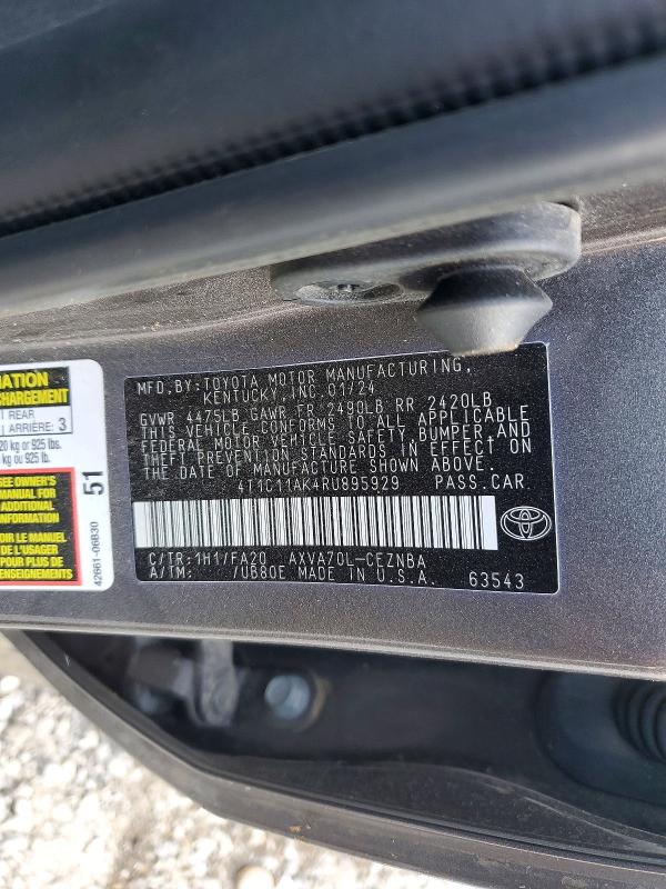 Продажа на аукционе авто 2024 Toyota Camry, vin: 4T1C11AK4RU895929, номер лота: 67400576