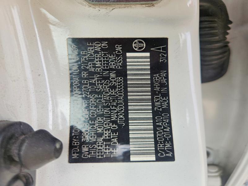 Aukcja sprzedaży 2010 Toyota Prius, vin: JTDKN3DUXA0033338, numer aukcji: 67816086