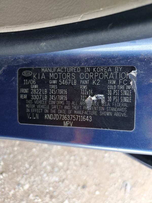 Aukcja sprzedaży 2007 Kia Sorento, vin: KNDJD736375711643, numer aukcji: 68251356