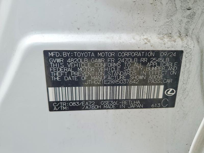 Aukcja sprzedaży 2024 Lexus Is 350, vin: JTHGZ1E2XR5037642, numer aukcji: 69526606