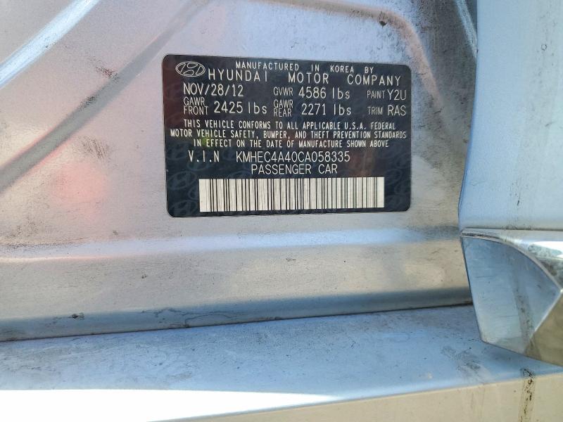 69918586 :رقم المزاد ، KMHEC4A40CA058335 vin ، 2012 Hyundai Sonata مزاد بيع