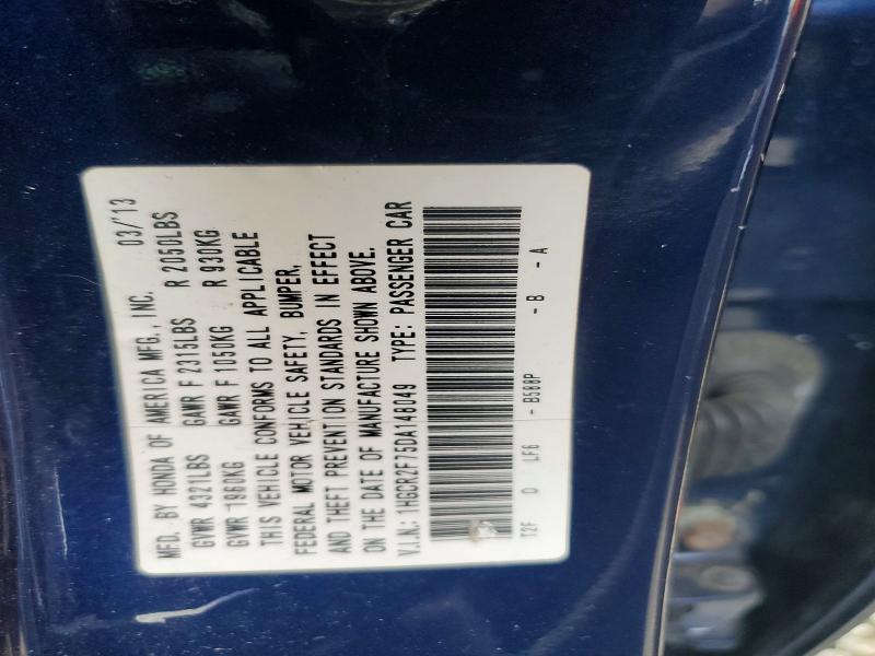 69250366 :رقم المزاد ، 1HGCR2F75DA148049 vin ، 2013 Honda Accord مزاد بيع