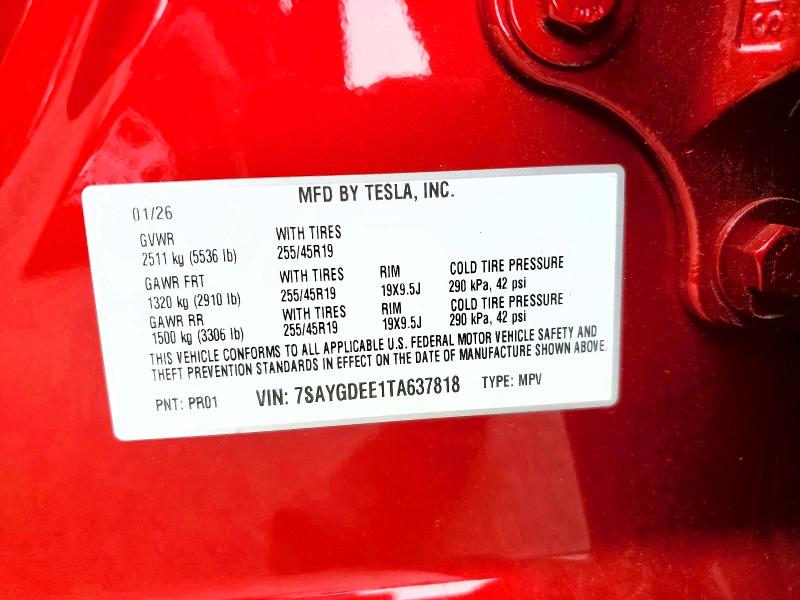 Продажа на аукционе авто 2026 Tesla Model Y, vin: 7SAYGDEE1TA637818, номер лота: 67157286