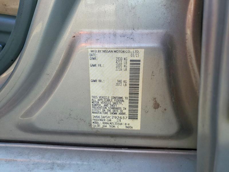 2015 Nissan Altima მანქანა იყიდება აუქციონზე, vin: 1N4AL3AP5FC292637, აუქციონის ნომერი: 68086996