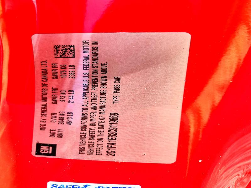 2012 Chevrolet Camaro მანქანა იყიდება აუქციონზე, vin: 2G1FA1E32C9119669, აუქციონის ნომერი: 69597886