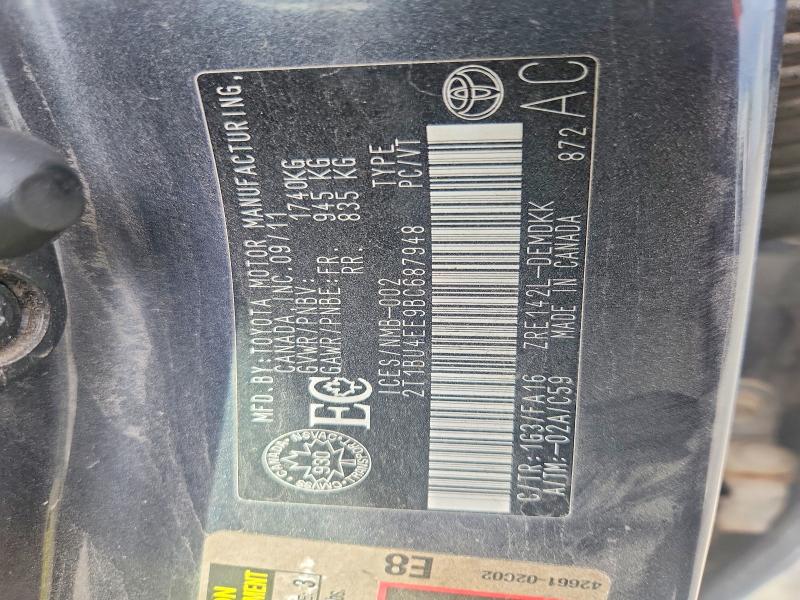 67381696 :رقم المزاد ، 2T1BU4EE9BC687948 vin ، 2011 Toyota Corolla مزاد بيع