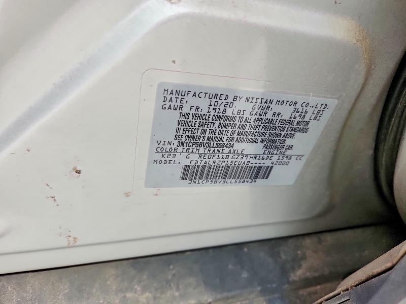 69114516 :رقم المزاد ، 3N1CP5BV3LL558434 vin ، 2020 Nissan Kicks مزاد بيع