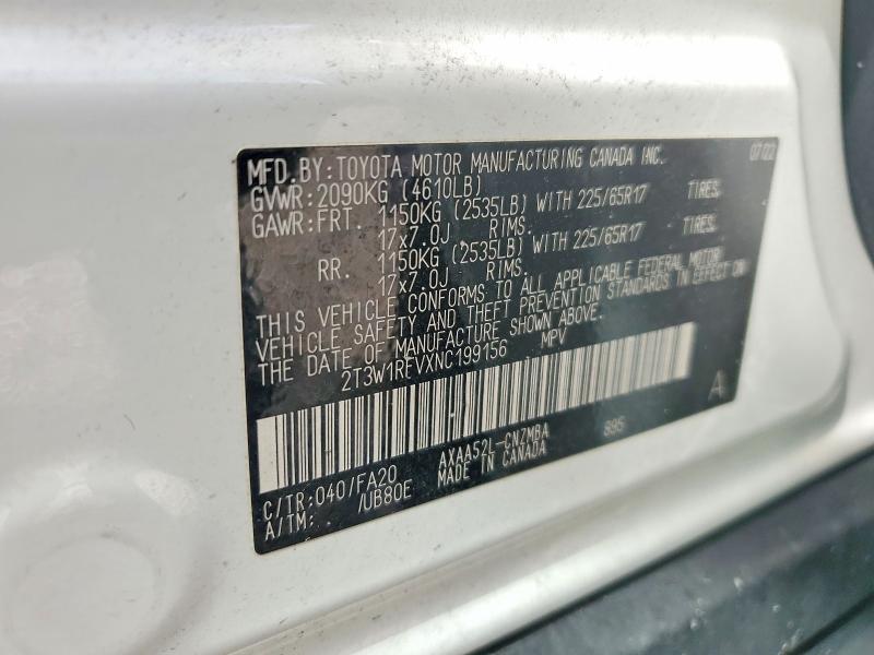 Aukcja sprzedaży 2022 Toyota Rav4, vin: 2T3W1RFVXNC199156, numer aukcji: 67692206
