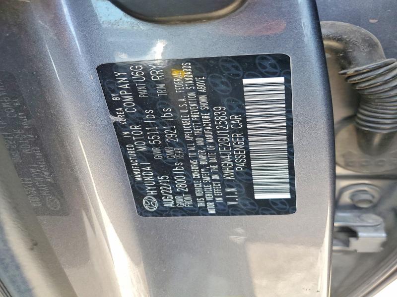2016 Hyundai Genesis მანქანა იყიდება აუქციონზე, vin: KMHGN4JE2GU125839, აუქციონის ნომერი: 65966506