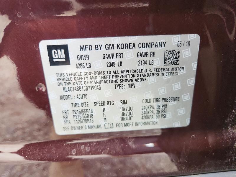 Aukcja sprzedaży 2018 Buick Encore, vin: KL4CJASB1JB719045, numer aukcji: 67749546