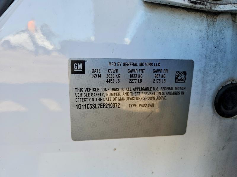 Продажа на аукционе авто 2014 Chevrolet Malibu, vin: 1G11C5SL7EF219972, номер лота: 68924286